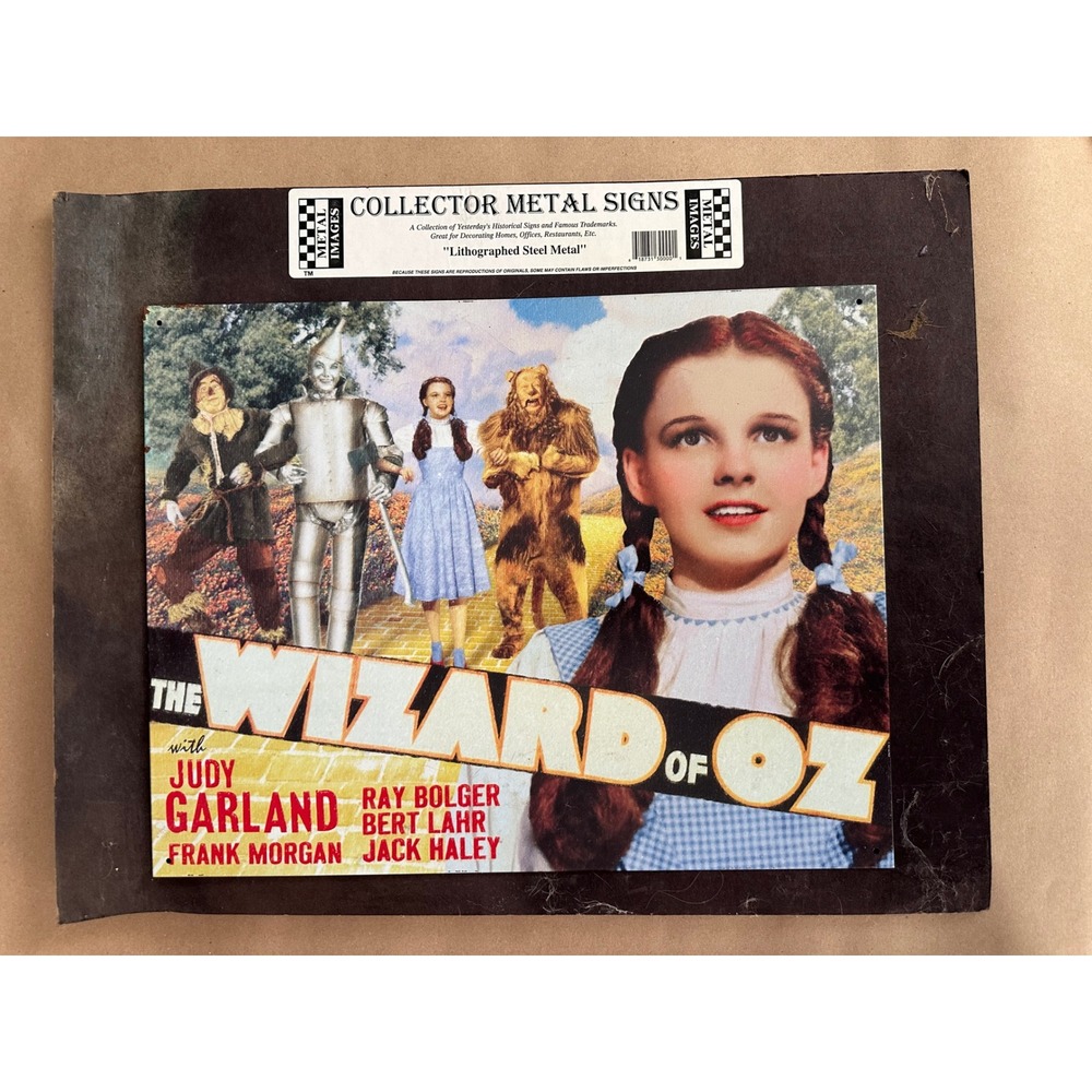 Wizard of Oz Collector Metal Sign Lithographed Steel Judy Garland Metal Images